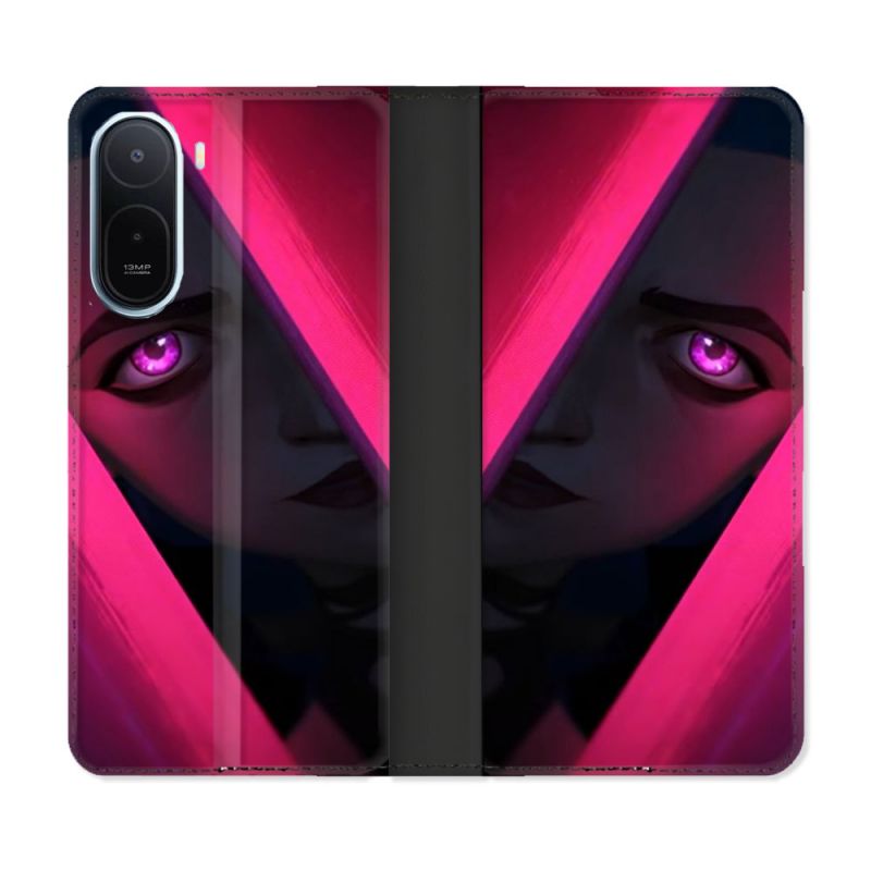 Housse Cuir Portefeuille Pour Xiaomi Redmi A7 Pro Arcane Jinx Rose