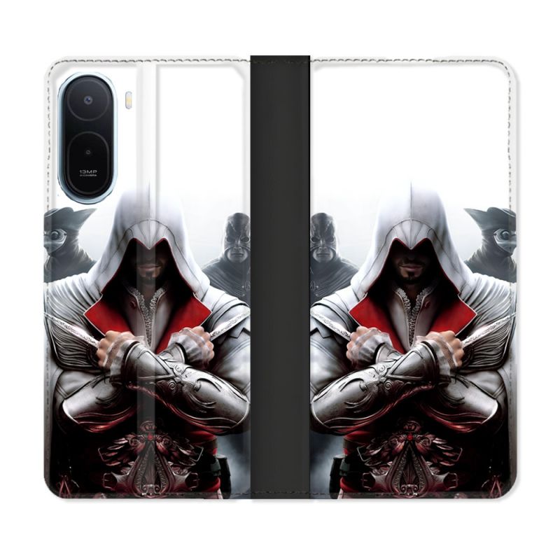 Housse Cuir Portefeuille Pour Xiaomi Redmi A7 Pro Assassin Creed Mask