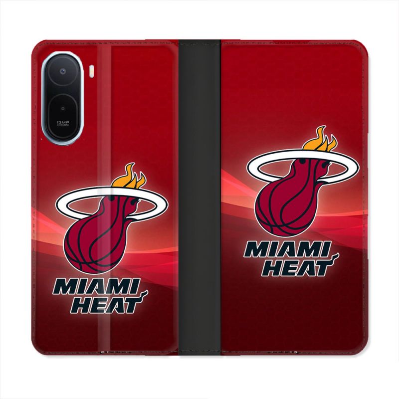 Housse Cuir Portefeuille Pour Xiaomi Redmi A7 Pro Basket Miami Heat