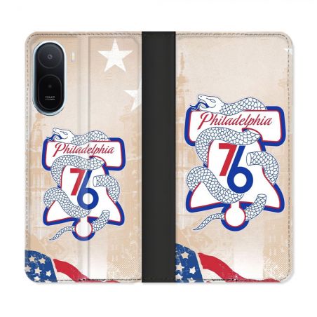 Housse Cuir Portefeuille Pour Xiaomi Redmi A7 Pro Basket Philadelphia 76ers