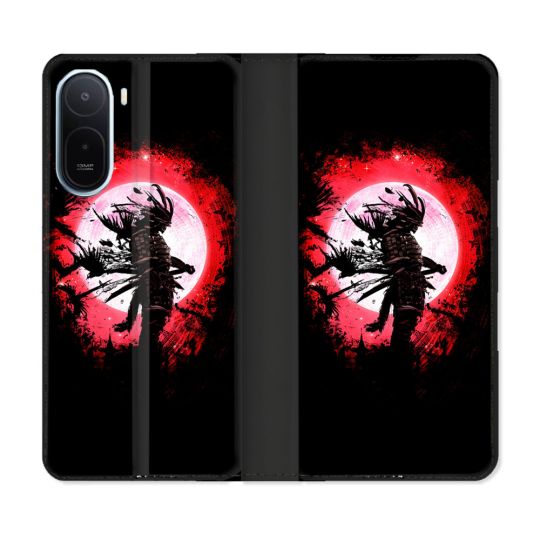 Housse Cuir Portefeuille Pour Xiaomi Redmi A7 Pro Voyage Japon Samourai