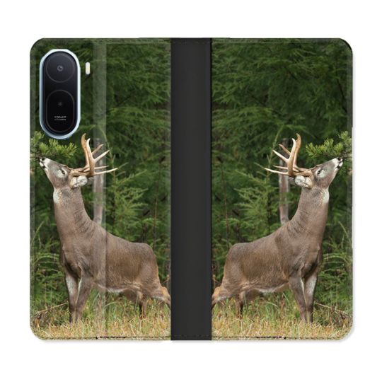Housse Cuir Portefeuille Pour Xiaomi Redmi A7 Pro Chasse Cerf