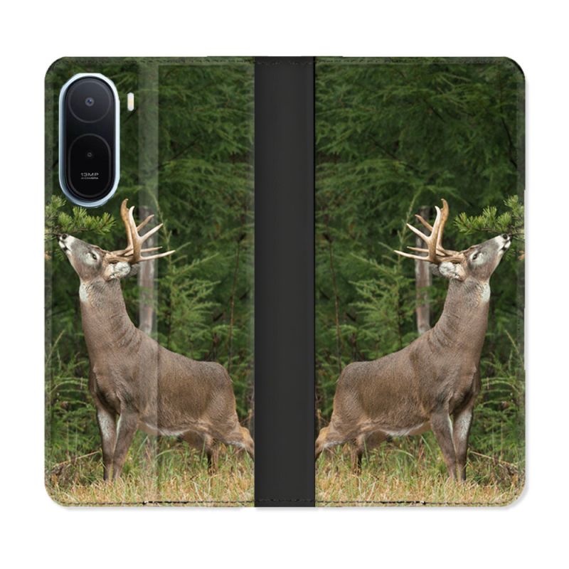 Housse Cuir Portefeuille Pour Xiaomi Redmi A7 Pro Chasse Cerf
