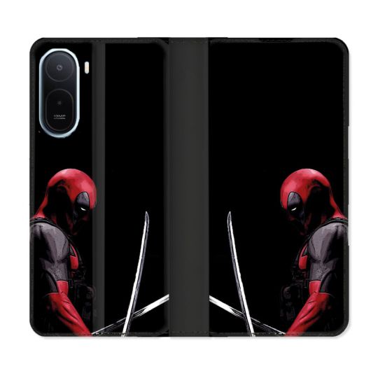 Housse Cuir Portefeuille Pour Xiaomi Redmi A7 Pro Deadpool Epee