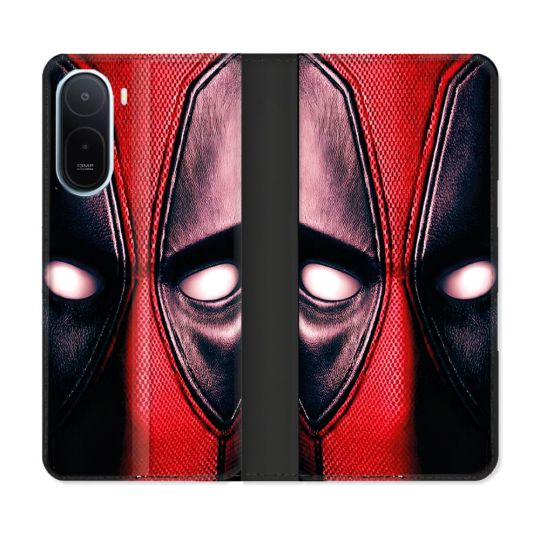 Housse Cuir Portefeuille Pour Xiaomi Redmi A7 Pro Deadpool Yeux