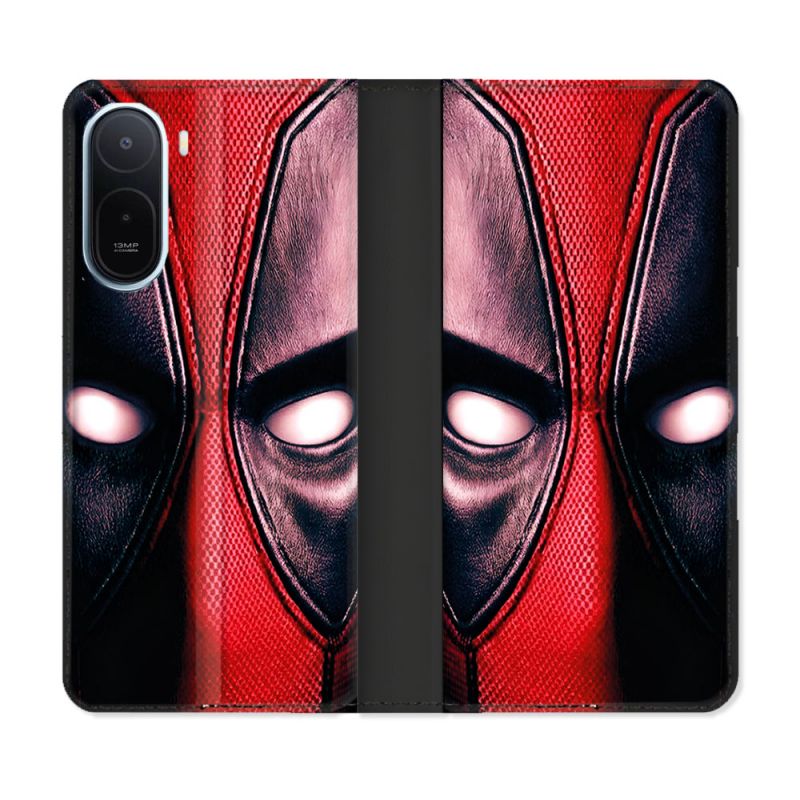 Housse Cuir Portefeuille Pour Xiaomi Redmi A7 Pro Deadpool Yeux