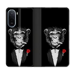 Housse Cuir Portefeuille Pour Xiaomi Redmi A7 Pro Decale Singe Mafia