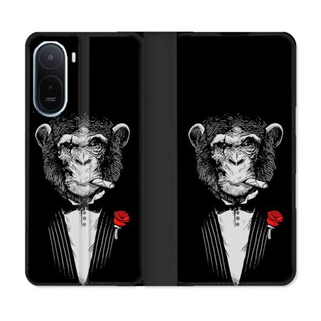 Housse Cuir Portefeuille Pour Xiaomi Redmi A7 Pro Decale Singe Mafia