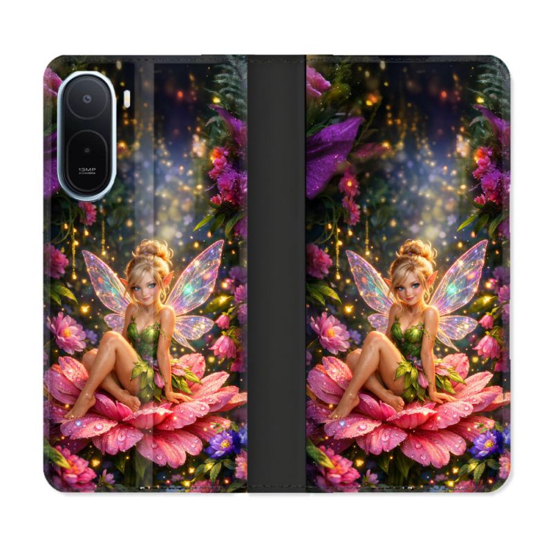 Housse Cuir Portefeuille Pour Xiaomi Redmi A7 Pro Fantastique Fee Fleur