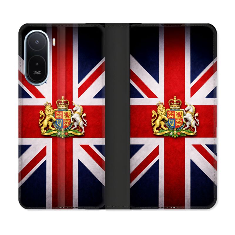 Housse Cuir Portefeuille Pour Xiaomi Redmi A7 Pro Voyage Drapeau Grande Bretagne UK