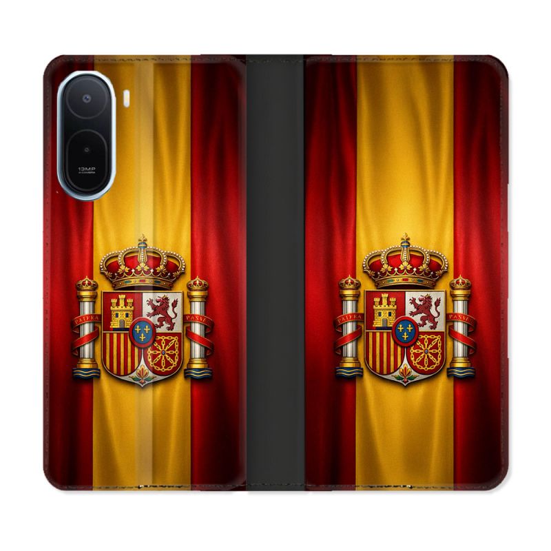 Housse Cuir Portefeuille Pour Xiaomi Redmi A7 Pro Voyage Drapeau Espagne