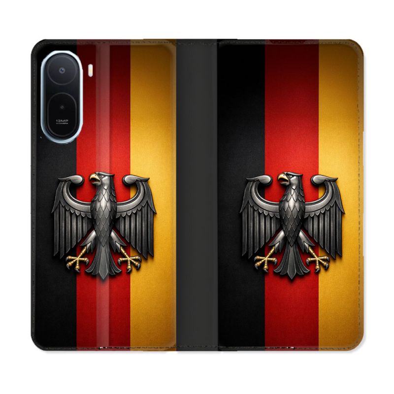 Housse Cuir Portefeuille Pour Xiaomi Redmi A7 Pro Voyage Drapeau Allemagne