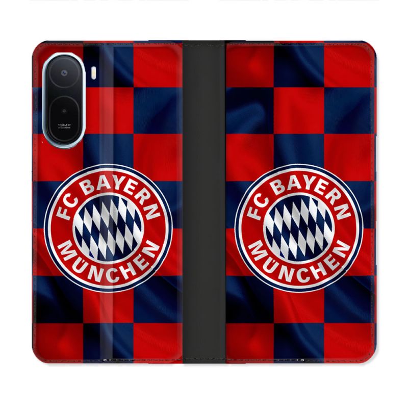 Housse Cuir Portefeuille Pour Xiaomi Redmi A7 Pro Foot Bayern Munich Carreaux