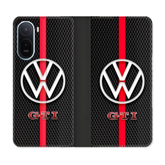 Housse Cuir Portefeuille Pour Xiaomi Redmi A7 Pro Volkwagen Line