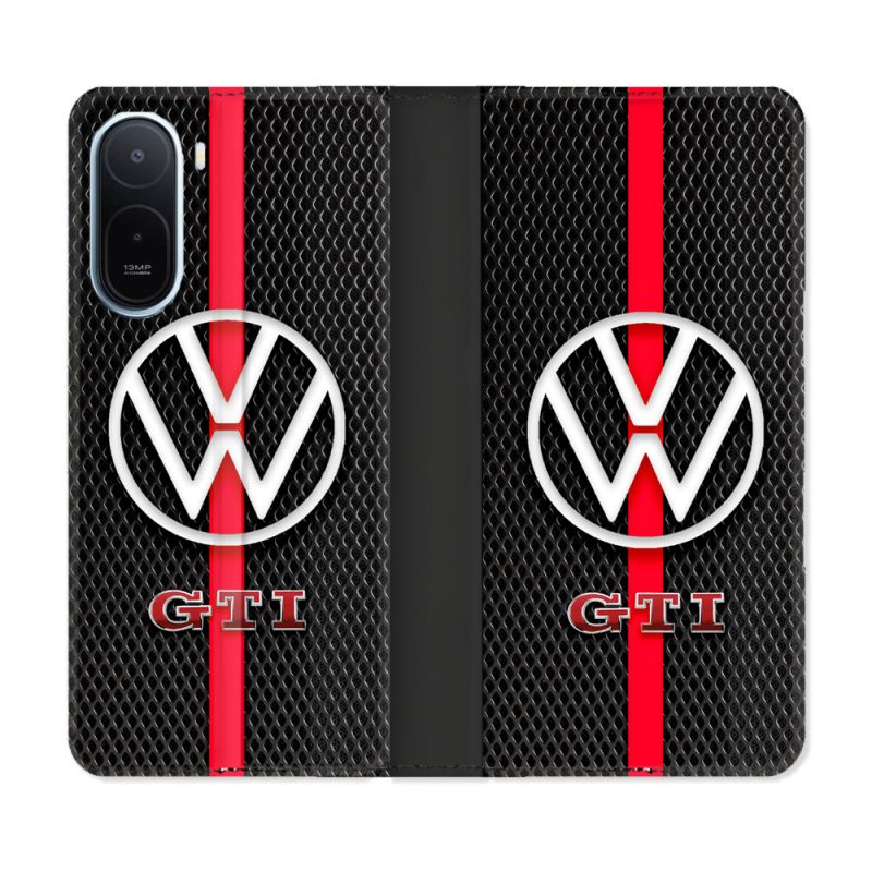 Housse Cuir Portefeuille Pour Xiaomi Redmi A7 Pro Volkwagen Line