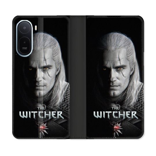 Housse Cuir Portefeuille Pour Xiaomi Redmi A7 Pro The Witcher Noir