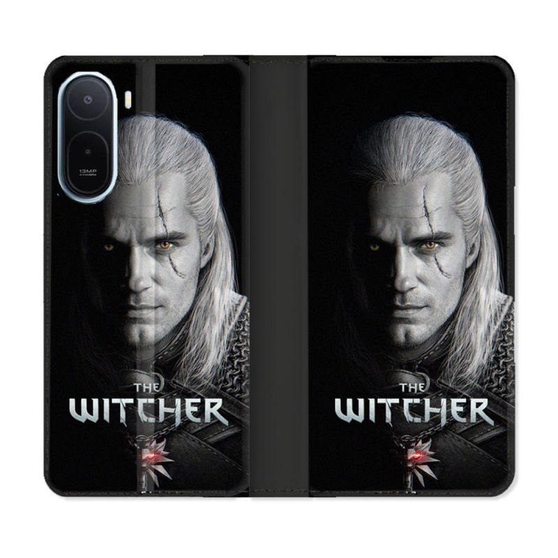 Housse Cuir Portefeuille Pour Xiaomi Redmi A7 Pro The Witcher Noir