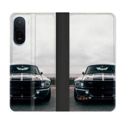 Housse Cuir Portefeuille Pour Xiaomi Redmi A7 Pro Ford Mustang GT500 Vintage