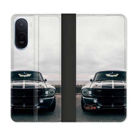 Housse Cuir Portefeuille Pour Xiaomi Redmi A7 Pro Ford Mustang GT500 Vintage