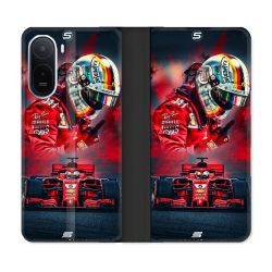 Housse Cuir Portefeuille Pour Xiaomi Redmi A7 Pro Formule 1 F1 Ferrari