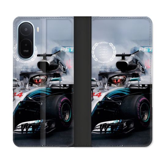 Housse Cuir Portefeuille Pour Xiaomi Redmi A7 Pro Formule 1 F1 Mercedes Petronas