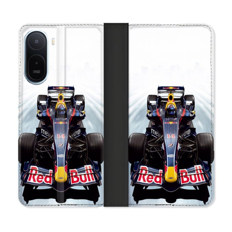 Housse Cuir Portefeuille Pour Xiaomi Redmi A7 Pro Formule 1 F1 Red Bull