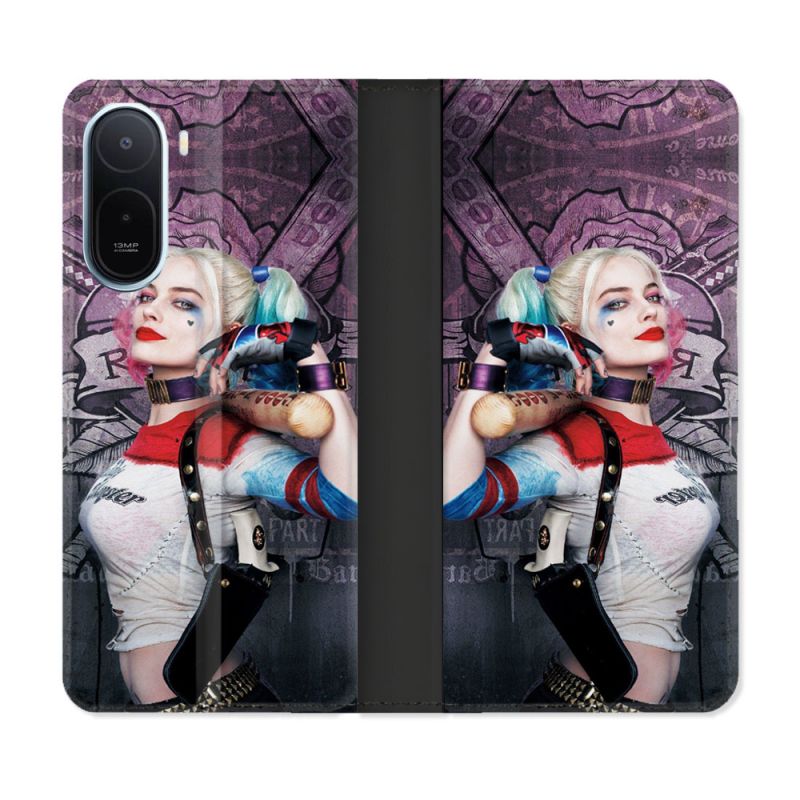 Housse Cuir Portefeuille Pour Xiaomi Redmi A7 Pro Harley Quinn Batte