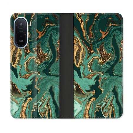 Housse Cuir Portefeuille Pour Xiaomi Redmi A7 Pro Texture Marbre Vert