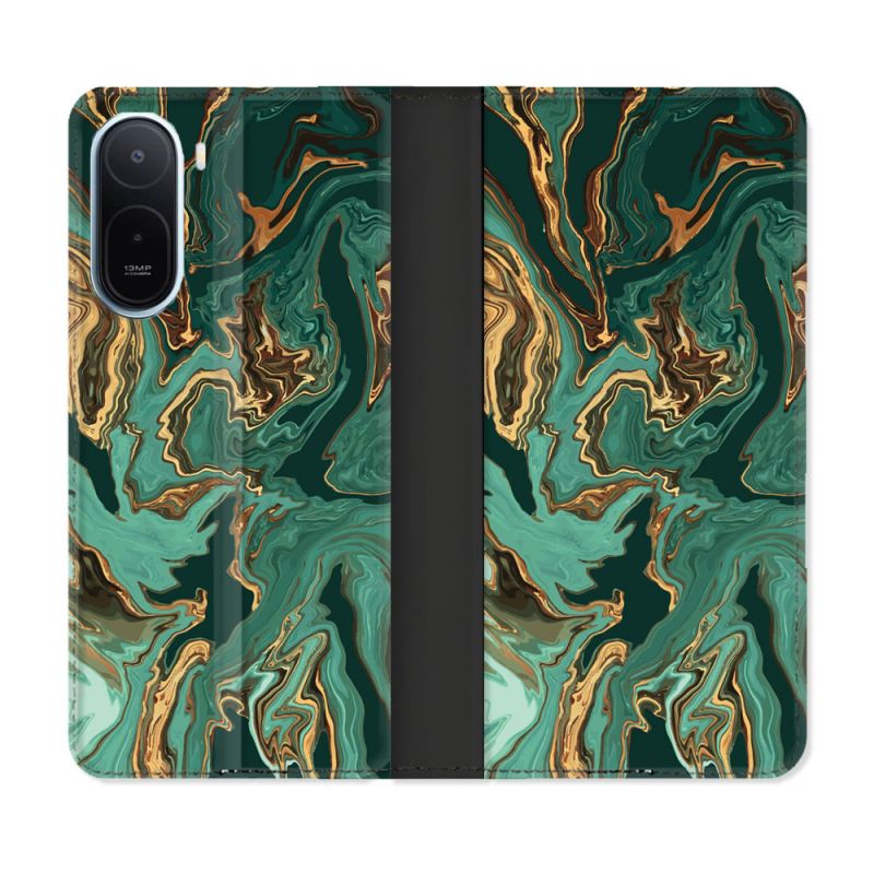 Housse Cuir Portefeuille Pour Xiaomi Redmi A7 Pro Texture Marbre Vert
