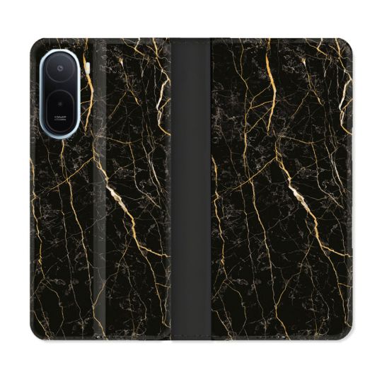 Housse Cuir Portefeuille Pour Xiaomi Redmi A7 Pro Texture Marbre Noir