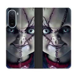 Housse Cuir Portefeuille Pour Xiaomi Redmi A7 Pro Horreur Chucky Cicatrice