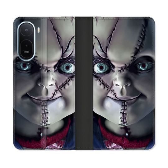 Housse Cuir Portefeuille Pour Xiaomi Redmi A7 Pro Horreur Chucky Cicatrice
