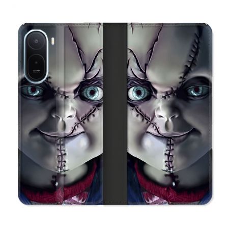 Housse Cuir Portefeuille Pour Xiaomi Redmi A7 Pro Horreur Chucky Cicatrice
