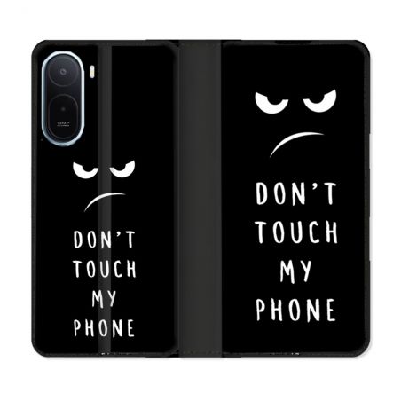 Housse Cuir Portefeuille Pour Xiaomi Redmi A7 Pro Humour Don't Touch