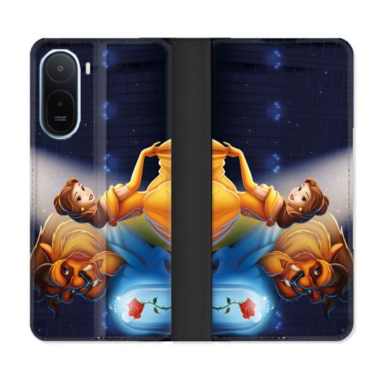 Housse Cuir Portefeuille Pour Xiaomi Redmi A7 Pro La Belle et La Bête
