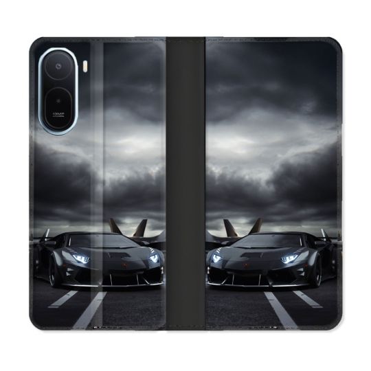 Housse Cuir Portefeuille Pour Xiaomi Redmi A7 Pro Lamborghini Avion