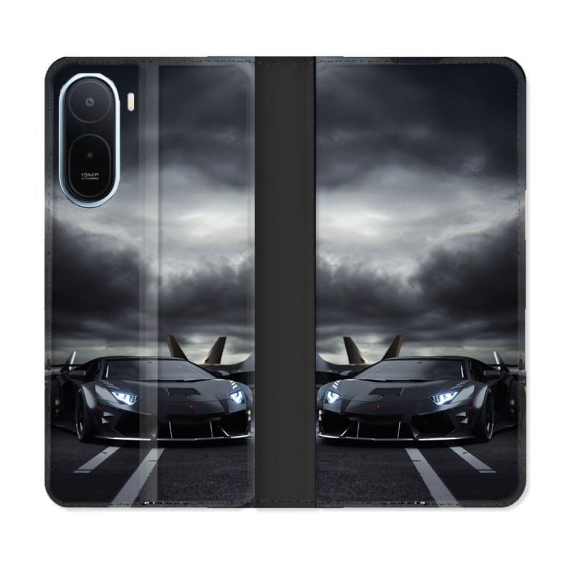 Housse Cuir Portefeuille Pour Xiaomi Redmi A7 Pro Lamborghini Avion