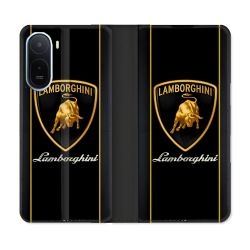 Housse Cuir Portefeuille Pour Xiaomi Redmi A7 Pro Lamborghini Carbone