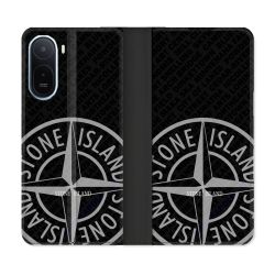 Housse Cuir Portefeuille Pour Xiaomi Redmi A7 Pro Stone Island Gris