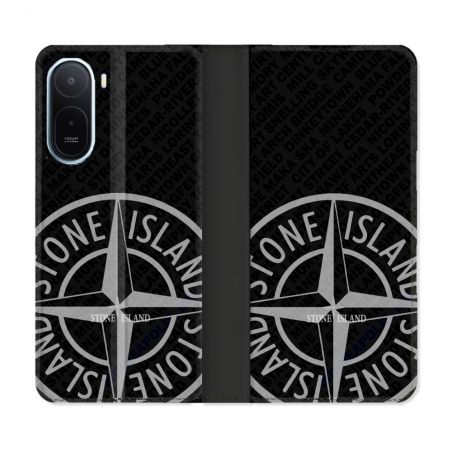 Housse Cuir Portefeuille Pour Xiaomi Redmi A7 Pro Stone Island Gris