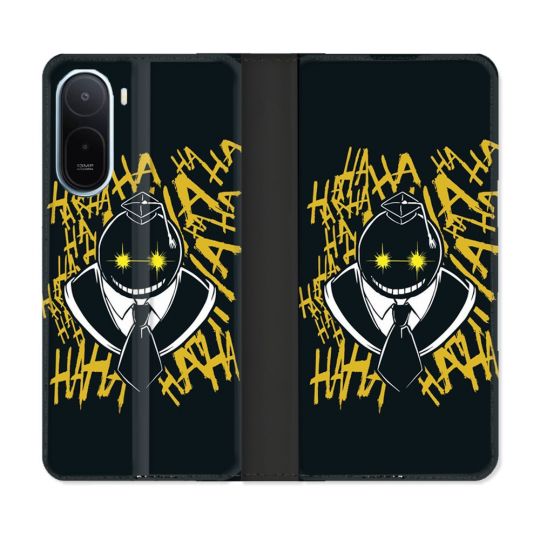 Housse Cuir Portefeuille Pour Xiaomi Redmi A7 Pro Manga Assassination Classroom Kuro Noir
