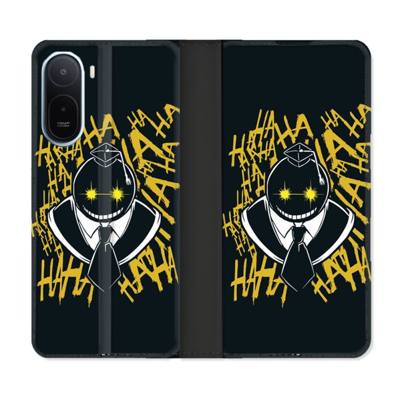 Housse Cuir Portefeuille Pour Xiaomi Redmi A7 Pro Manga Assassination Classroom Kuro Noir