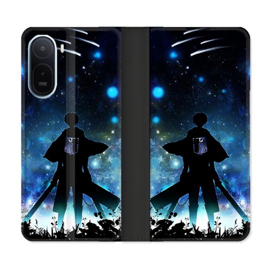 Housse Cuir Portefeuille Pour Xiaomi Redmi A7 Pro Manga Attaque Titans Levi