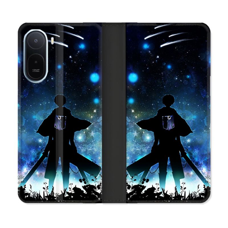 Housse Cuir Portefeuille Pour Xiaomi Redmi A7 Pro Manga Attaque Titans Levi