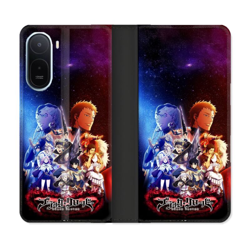 Housse Cuir Portefeuille Pour Xiaomi Redmi A7 Pro Manga Black Clover Affiche