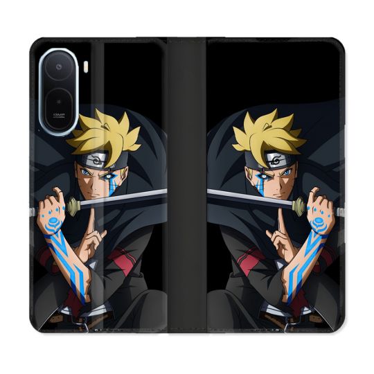 Housse Cuir Portefeuille Pour Xiaomi Redmi A7 Pro Manga Boruto Tatouage