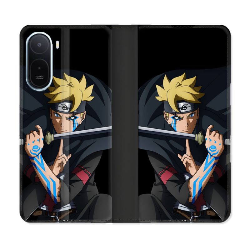 Housse Cuir Portefeuille Pour Xiaomi Redmi A7 Pro Manga Boruto Tatouage