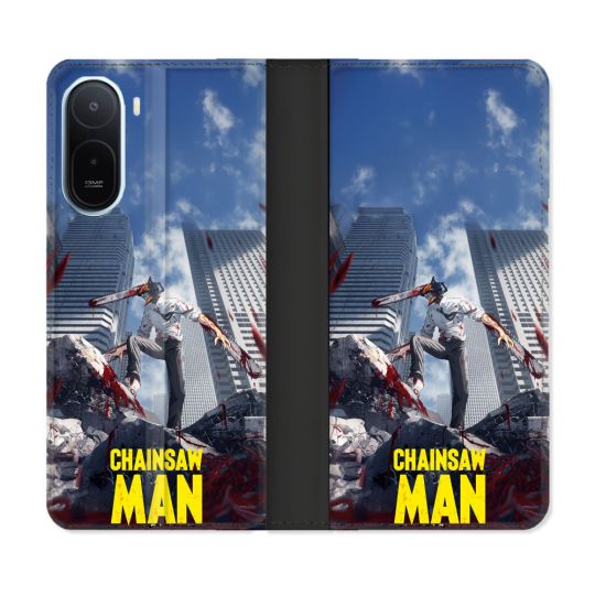 Housse Cuir Portefeuille Pour Xiaomi Redmi A7 Pro Manga Chainsaw Man Denji