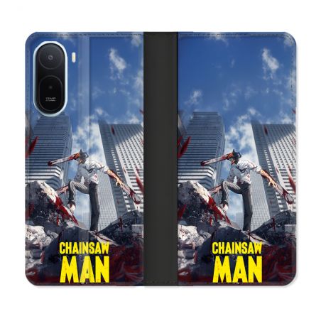 Housse Cuir Portefeuille Pour Xiaomi Redmi A7 Pro Manga Chainsaw Man Denji