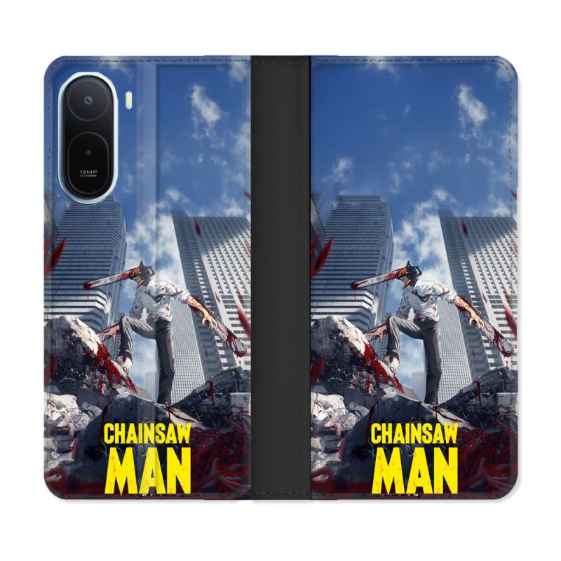 Housse Cuir Portefeuille Pour Xiaomi Redmi A7 Pro Manga Chainsaw Man Denji